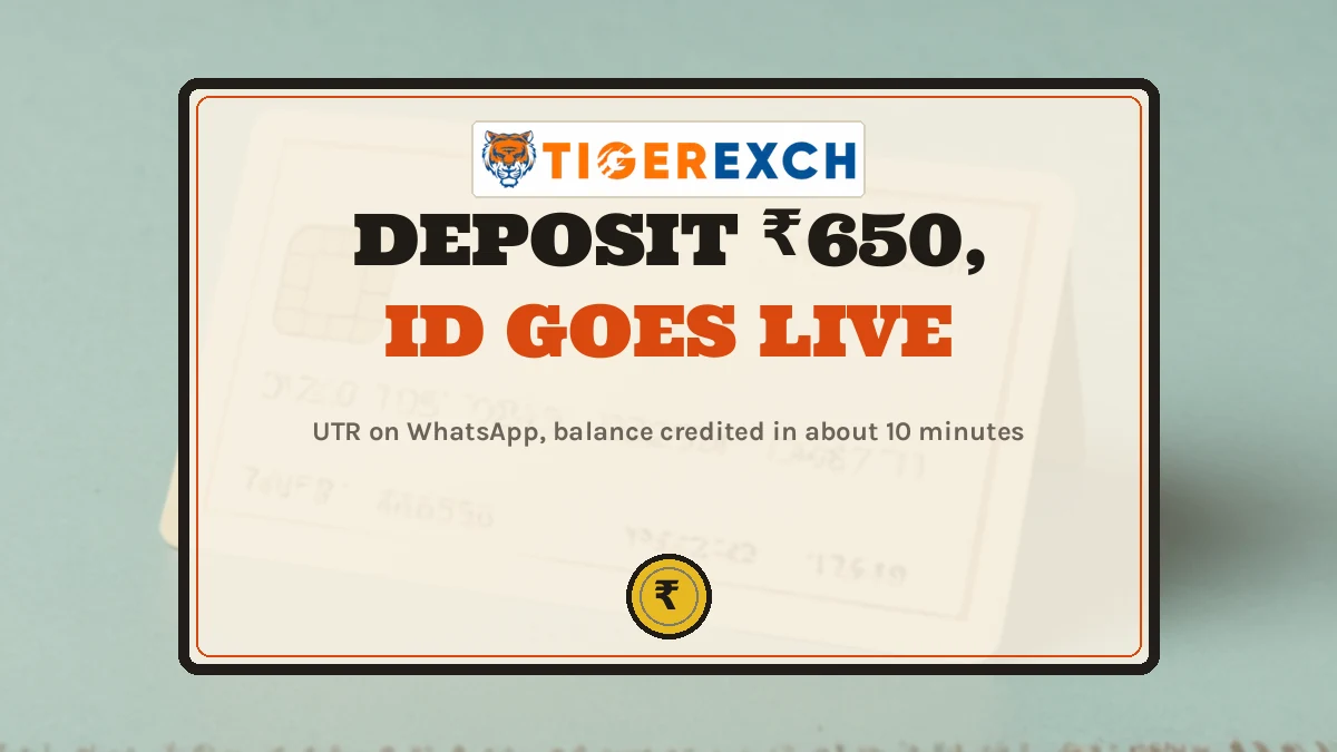 Deposit ₹650, Id Goes Live poster: UTR on WhatsApp, balance credited in about 10 minutes