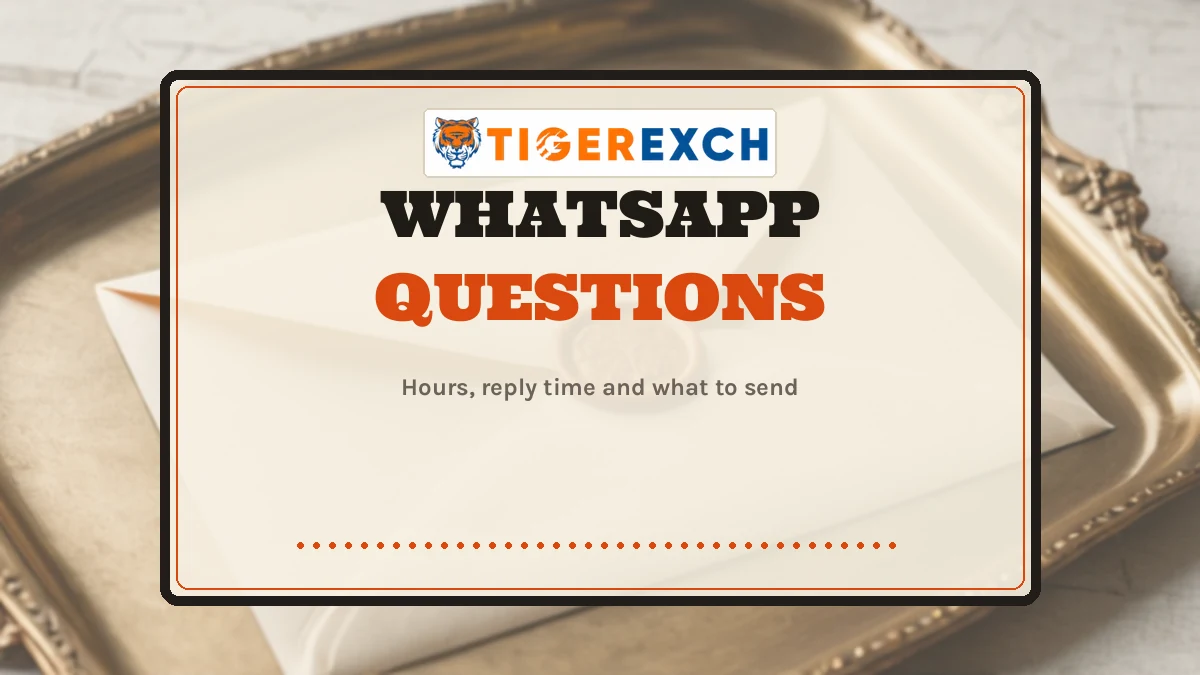Whatsapp Questions poster: Hours, reply time and what to send